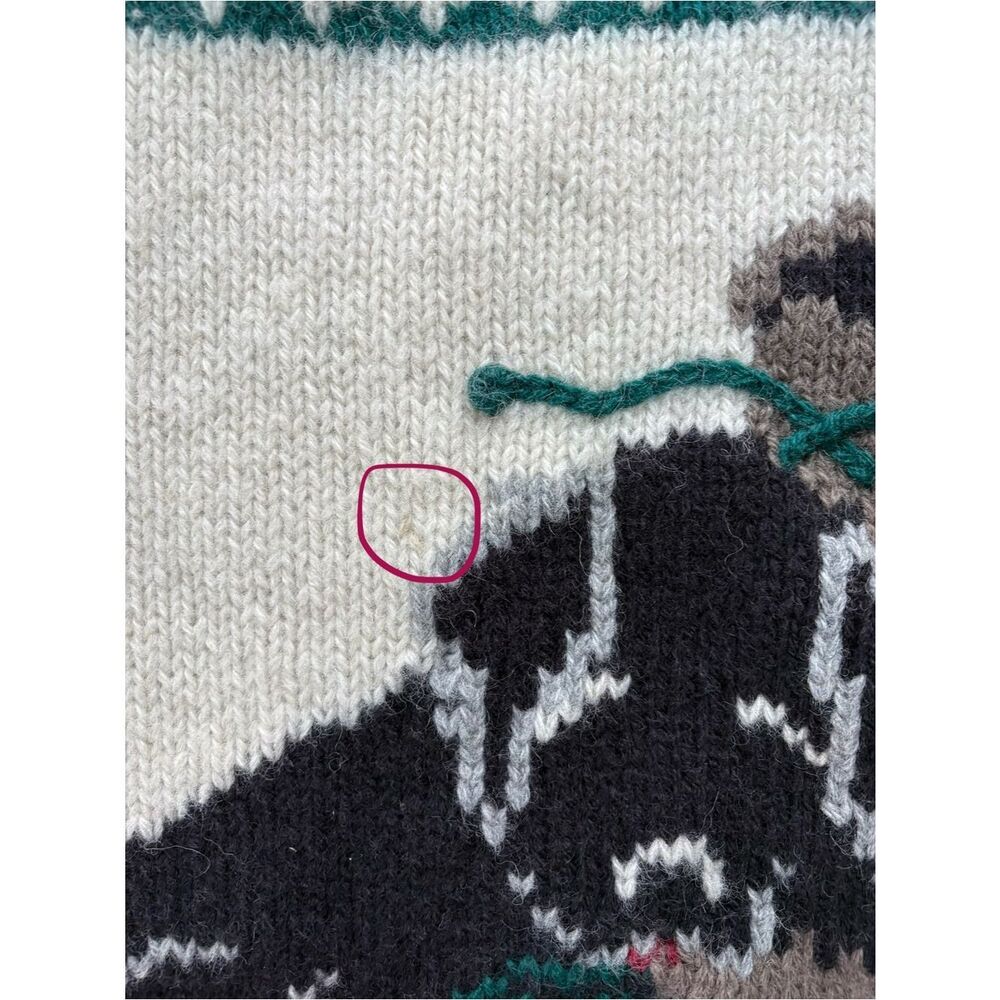 L.LBean Vintage Bean Boot Dog Wool Sweater Medium - Picture 10 of 12